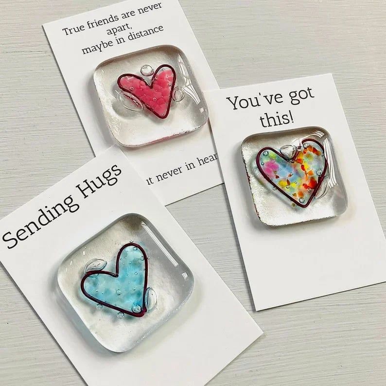 🔥Last Day 70% OFF - 💝Fused Glass Heart Pocket Token