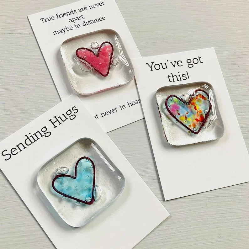 (🌲EARLY CHRISTMAS SALE - 50% OFF) Fused Glass Heart Pocket Token - Buy 6 Get Extra 20% OFF & Free Shipping