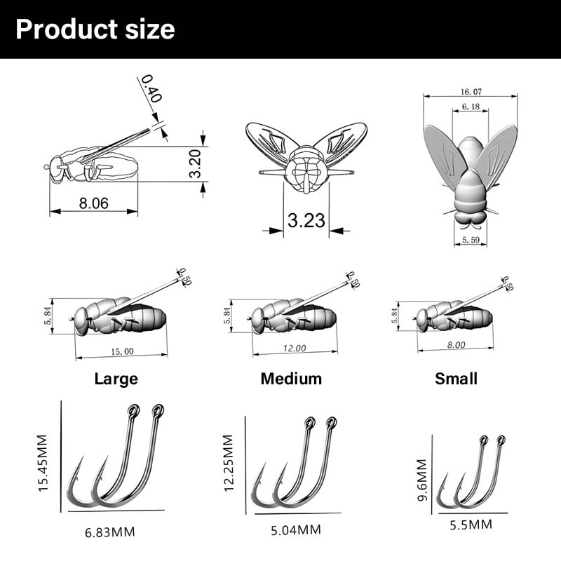 🔥Last Day Clearance Sale 60% OFF🔥Simulated Flies Fishing Attractor Bait Hook