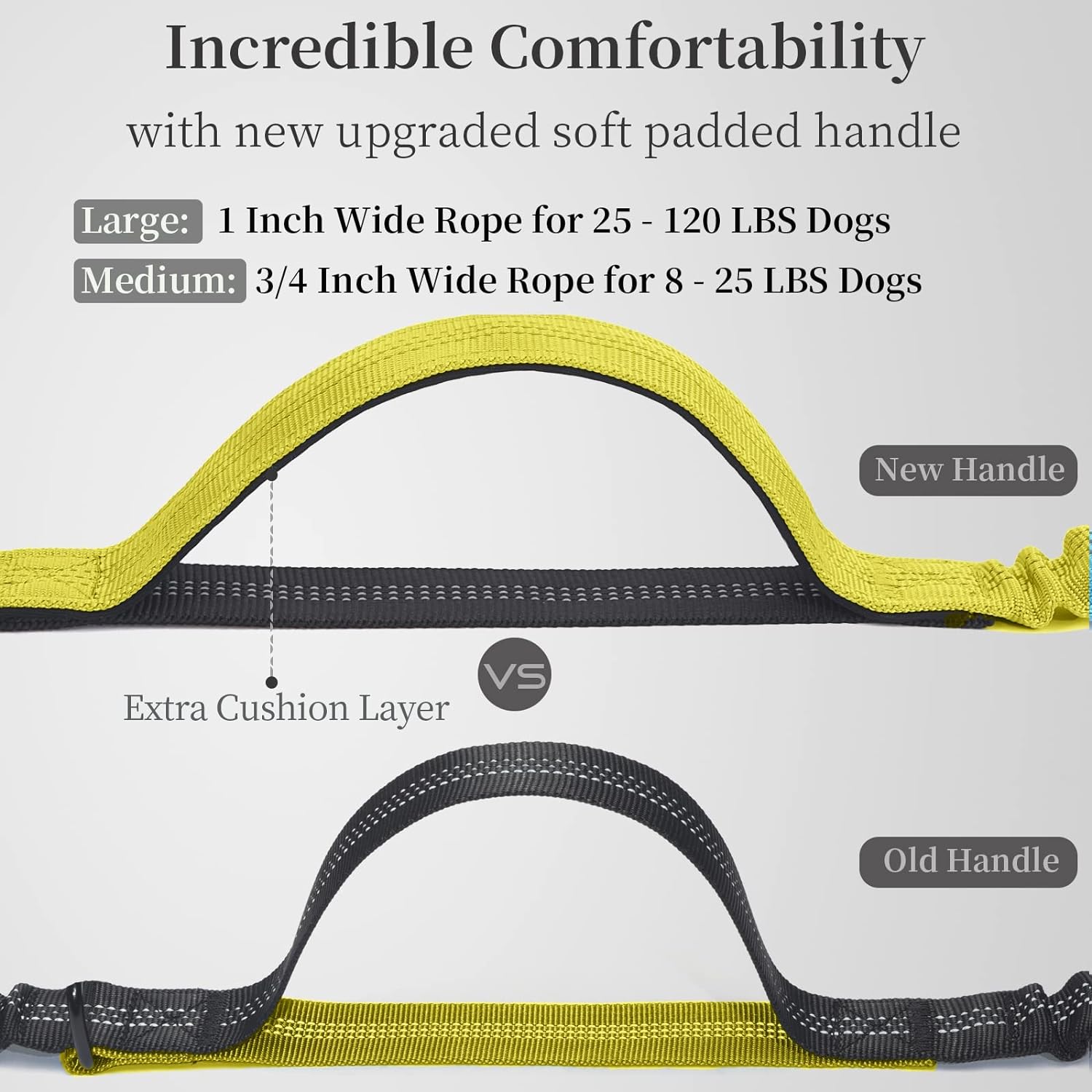 iYoShop Hands Free Dog Leash with Zipper Pouch, Dual Padded Handles and Durable Bungee for Walking, Jogging and Running Your Dog (Large, 25-120 lbs, Black)