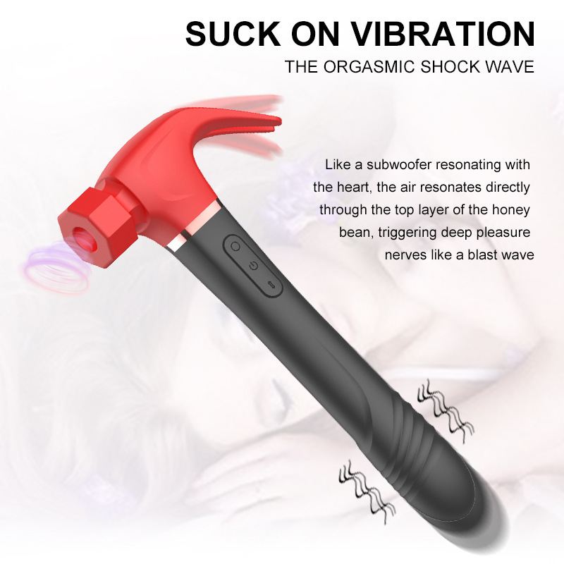 SHEMESIX - Ladies Masturbation Vibrator - Two Color Hammer Vibrator Sucking Pat Retractable Seconds Tide Massage Stick