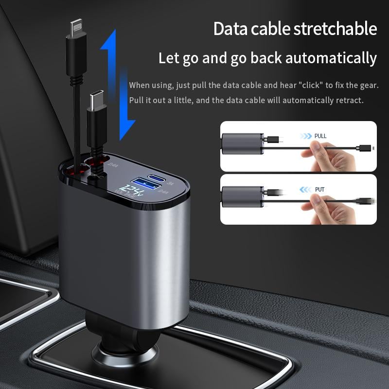 ⏰Last Day Promotion 50% Off 🔥Fast Charge Retractable Car Charger