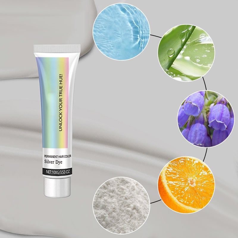 🔥Letzter Tag Verkauf 49% Rabatt🎁2-in-1 Natürliche Essenz Extrakt Silber Haarfärbemittel
