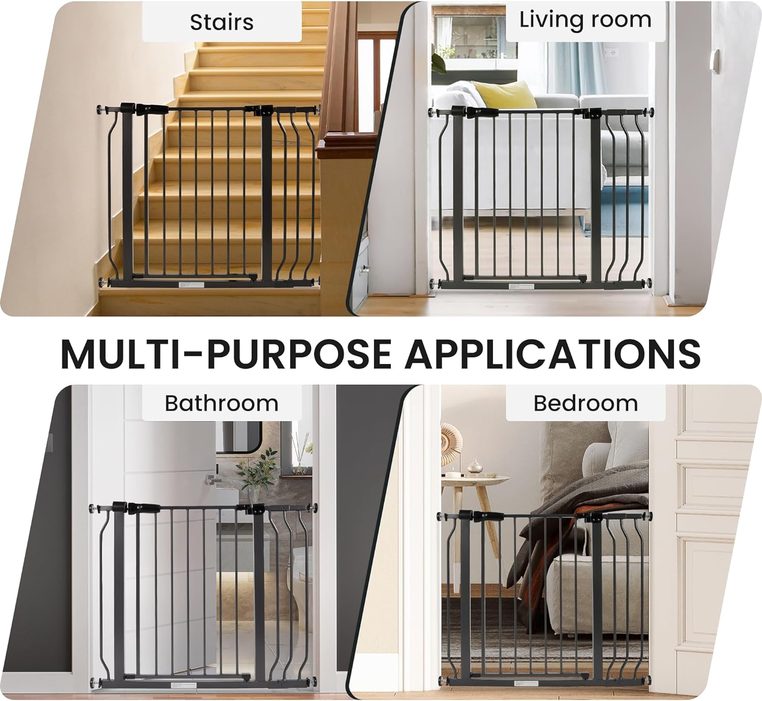 BalanceFrom Easy Walk-Thru Safety Gate for Doorways and Stairways with Auto-Close/Hold-Open Features, 30-Inch Tall, Fits 29.1 - 33.8 Inch Openings, Graphite