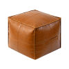 Self-Fillable Faux Leather Pouf Cover