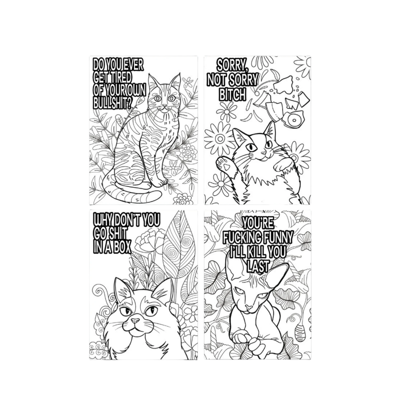 😹Funny Kitty Memes Coloring Book For Adult Relaxation