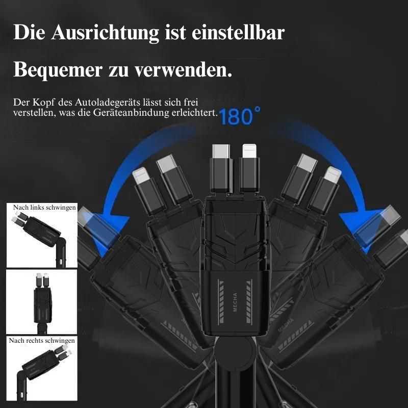 🔥Letzter Tag 49 % Rabatt⚡Einziehbares 4-in-1 Auto-Ladegerät