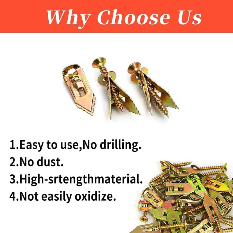 🎁TikTok Last Day Sale - 70% OFF🔥Self Drilling Drywall Anchors with Screws Kit