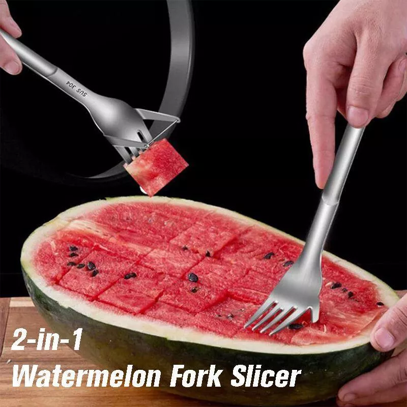 (Last Day Promotion - 50% OFF) 2-in-1 Watermelon Fork Slicer, BUY 5 GET 3 FREE & FREE SHIPPING