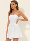 Allegra K Women's Sexy Strapless Party Dress Sweetheart Neck Off Shoulder Sleeveless Mini Dress