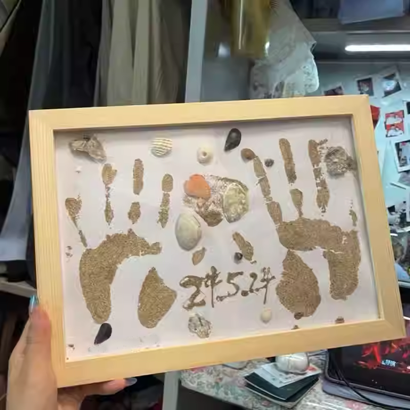 🌊DIY Romantic Beach Handprint Memorial Album - A SET[All tools included]