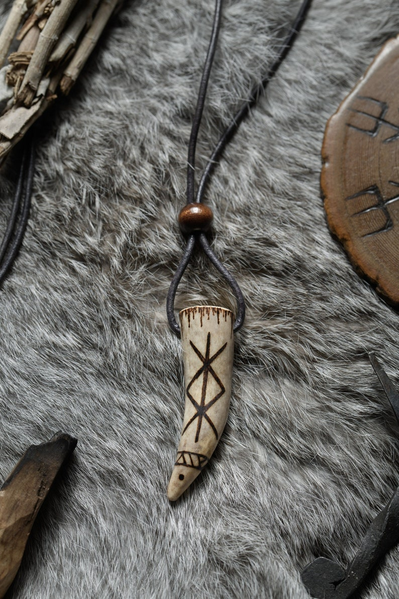 🦌Viking Rune Antler Pendant-Protection BindRune