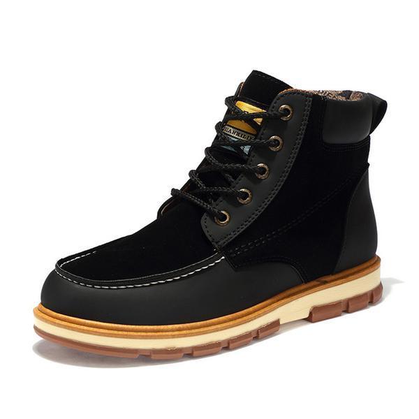 Winter Split Leather Warm Men Snow Boots