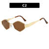 Women Gold Metal Full Rim Frame Sunglasses