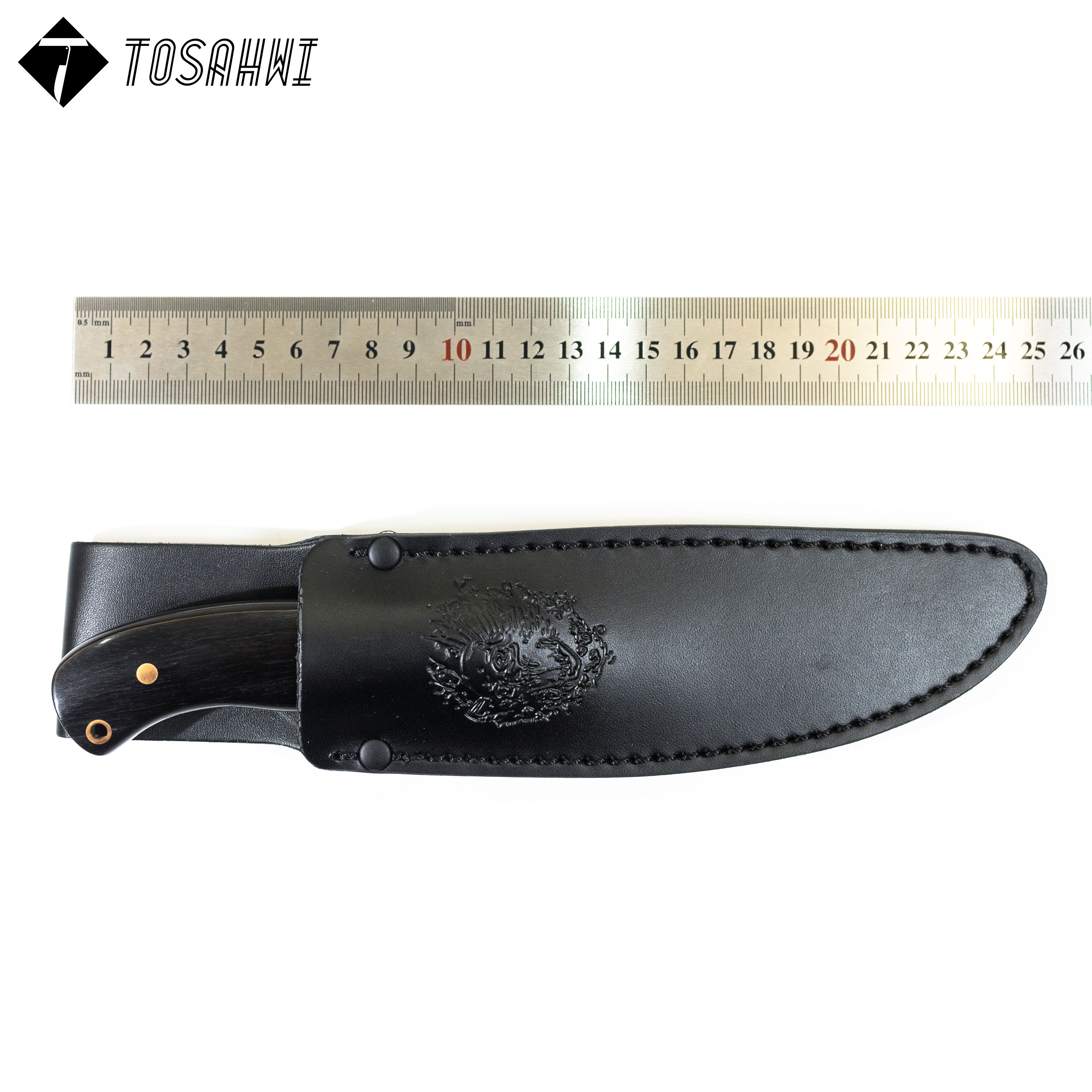 TOSAHWI HANDMADE Handmade Sandalwood Wingler 70HRC Fixed Blades BLACK-69531