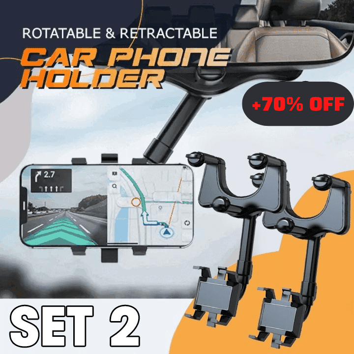 🔥Last Day Promotion 70% OFF-🔥-Rearview Holder - Rotatable and Retractable Car Phone Holder