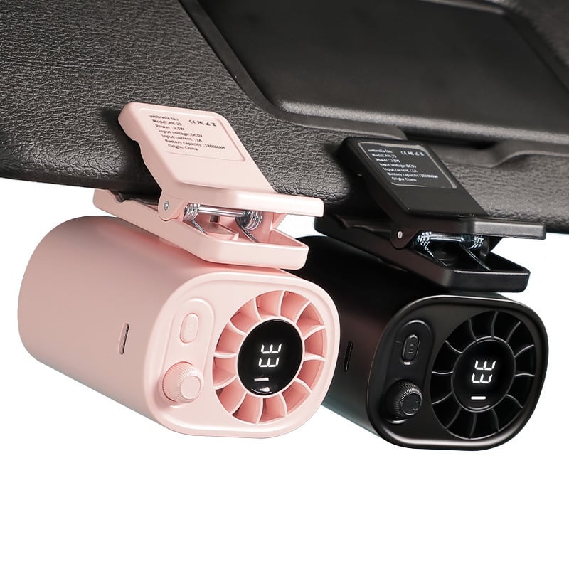 🎁TikTok Last Day Sale - 70% OFF🎉Car Clip On Fan with LED Display -360° Rotation, 100 Speeds Adjustable, USB Rechargeable