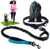 SparklyPets Hands Free Dual Dog Leash for Medium and Large Dogs - Padded Handles, Reflective Stitches, No Pull, Tangle Free Blue