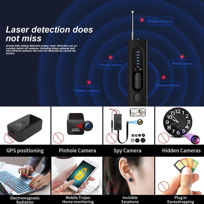 🔥Last Day Sale 50% OFF🔥New Hidden Camera Detector (Military Grade, with built-in RF and GPS Tracking Detection)