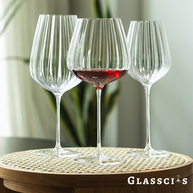 Melodious Ribbed Wine Glasses