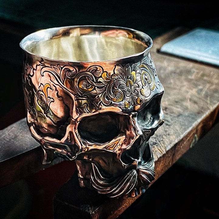 💥Party Mustache Gothic Engraved Drink Cup