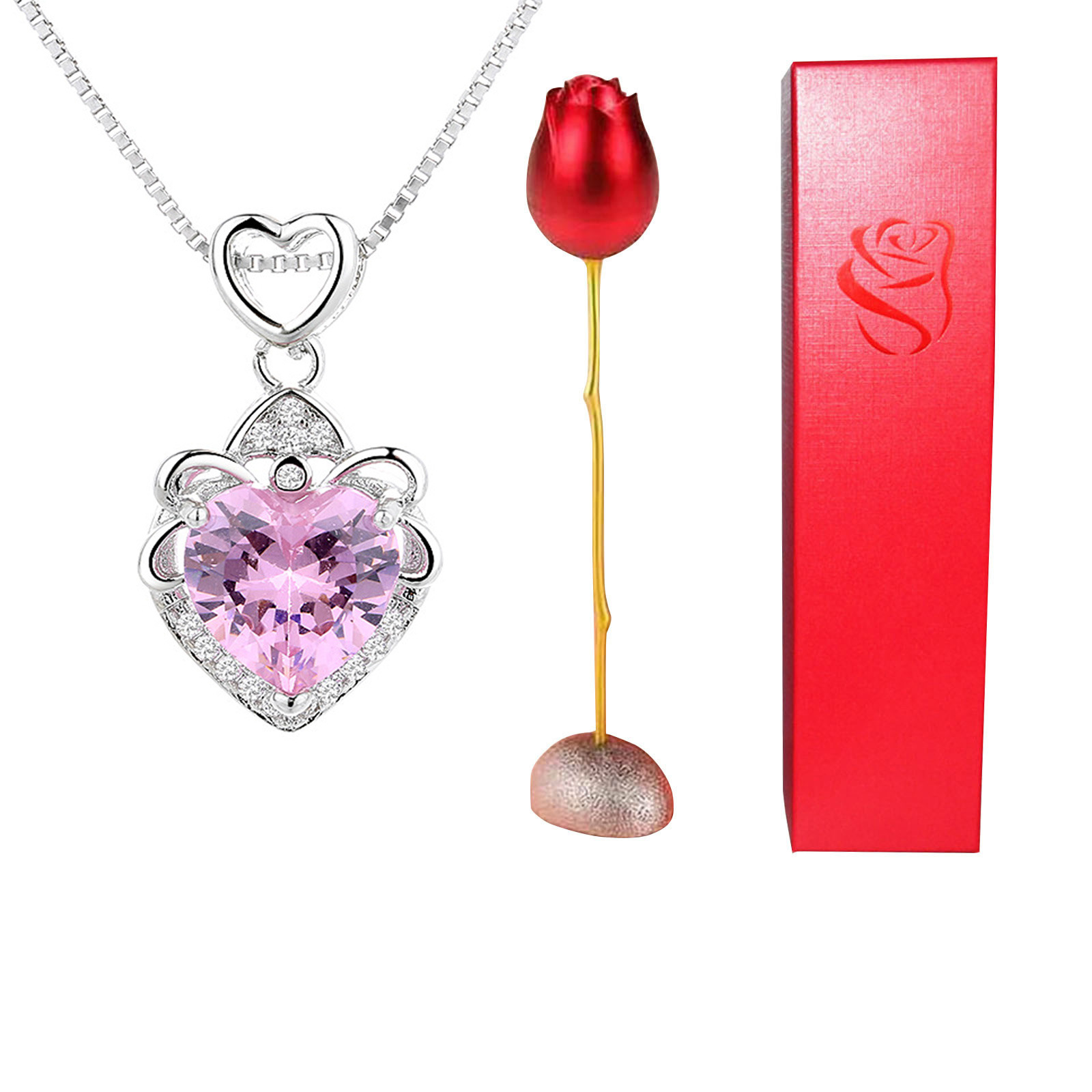 🎁Last Day Promotion- SAVE 48%🏠Rose Gift Box Diamond Necklace