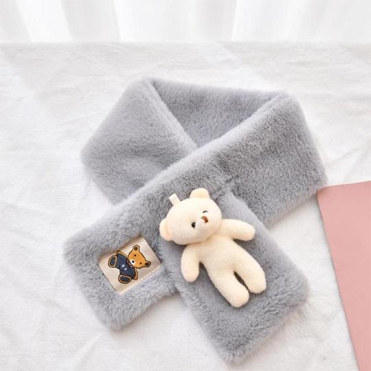 (NEW YEAR Sale NOW - 50% off) 🍀 Cute bear Plush Wrap Neck Warmer Winter Scarf  For Adult And Child 🧸