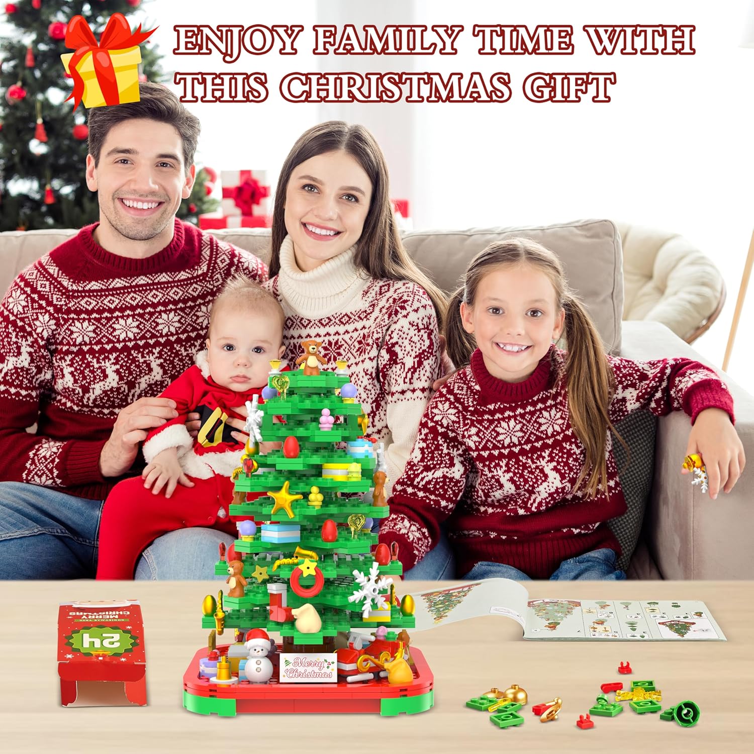 (🎄Early Christmas Sale 50% OFF)🎉2024 Christmas Tree Building Toy Set