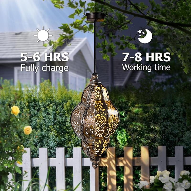 Hanging Solar Moroccan Lantern Outdoor Decoration