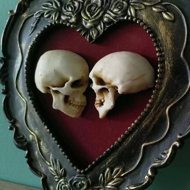 💗Valentine's Day Sale 69% OFF True love is forever - framed miniature realistic human skulls - Til death do us part