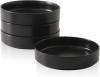 Stone Lain Coupe Dinnerware Set, Service For 4, Black Matte