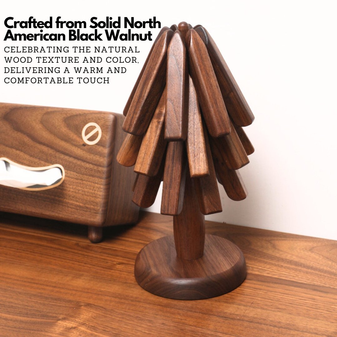 (🌲Early Christmas Sale- 50% OFF) Tree Of Life Solid Black Walnut Coasters Set
