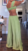 Women's Sleeveless Double Shoulder Tube Top Hollow Casual Jumpsuit
