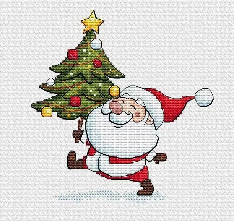 🔥Hot Sale 50% OFF-DIY Santa Cross Stitch Pattern Kit 🎄🧵