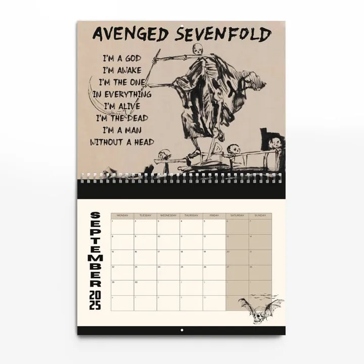 Avenged Sevenfold Wall Hanging Calendar