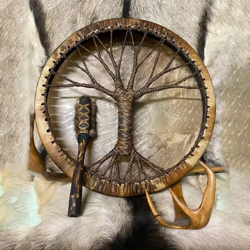🔥Handmade Shaman Drums 'Tree Of Life' Spirit Music