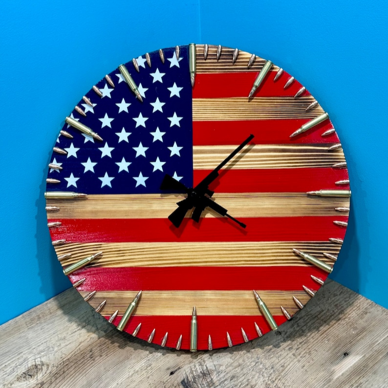 （🔥HOT SALE 50% OFF）100% Handmade Flag Clock By U.S. Soldier Veteran, Free Shipping ONLY TODAY！