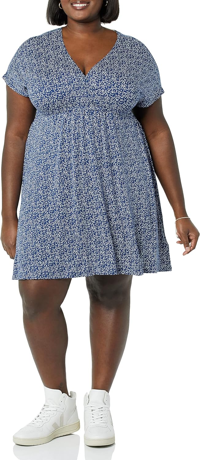 Amazon Essentials Women's Surplice Dress (Available in Plus Size)