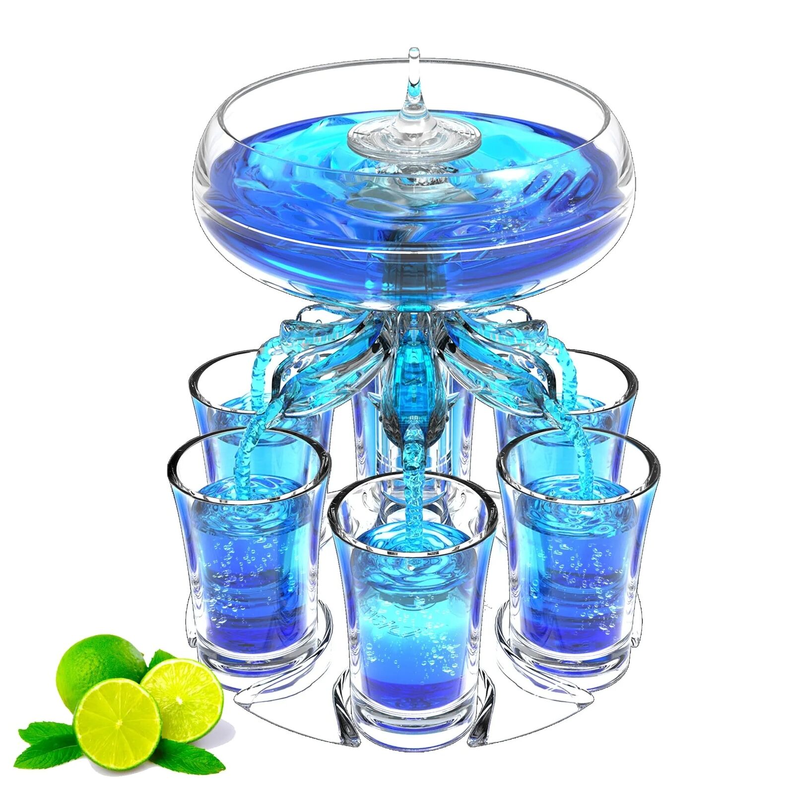 6 Shot Glass Dispenser Holder Liquor