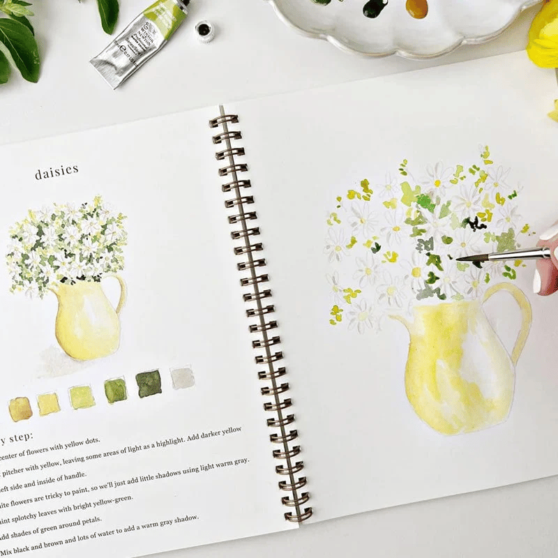 🖼️ Anfängerfreundliches 💕 Aquarell-Arbeitsbuch