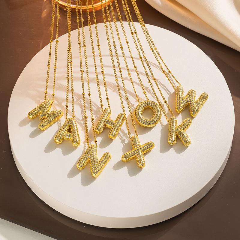 (🎄Christmas Hot Sale - 49% OFF) 18K Letter Pendant Necklaces 🔥BUY 2 FREE SHIPPING