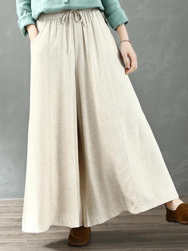 Enlighten Me Cotton & Linen Wide Leg Pant