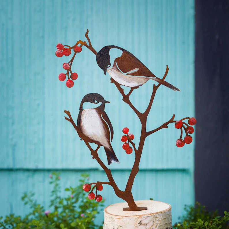 🔥Metal Hand Painted Cardinals on Flowering Dogwood Garden Art-𝗕𝗨𝗬 𝟯 𝗚𝗘𝗧 𝗘𝗫𝗧𝗥𝗔 𝟭𝟬% 𝗢𝗙𝗙