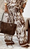 Women's V-neck Bohemian Print Casual Suit