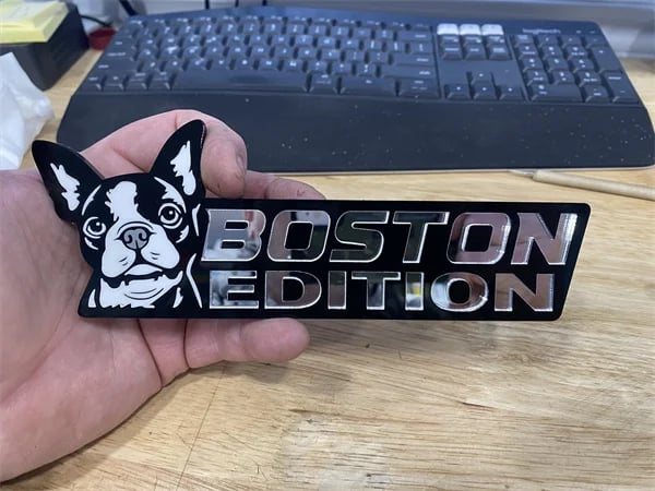 Laser-Cut Dog Car Emblem