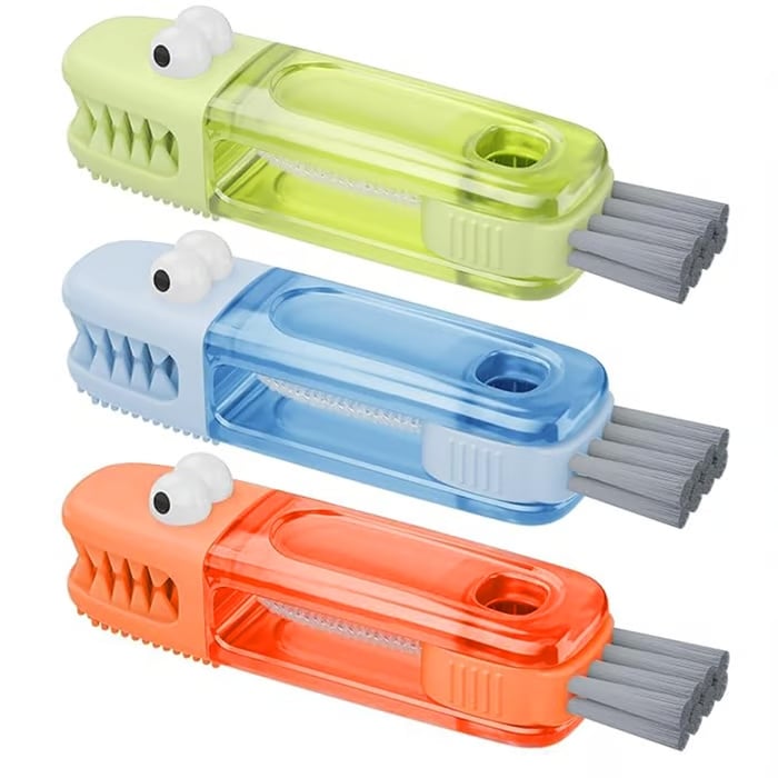 ✨3-in-1 Crocodile Brush 🐊  Deep Cleaning for Narrow Cup Lids & Tableware Gaps 🧼
