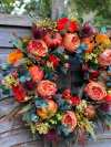 💖🔥HOT SALE 49% OFF⚡--💖Fall Peony And Pumpkin Wreath - Year Round Wreath