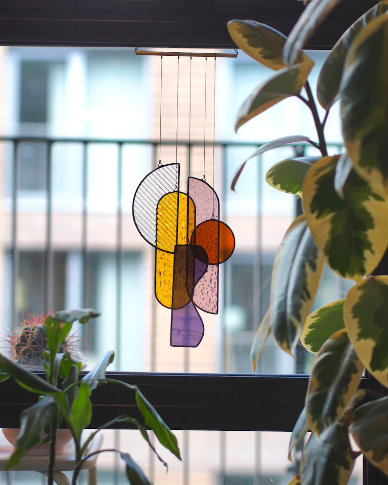 🔥Handmade Stained Glass Window Suncatchers Hanging