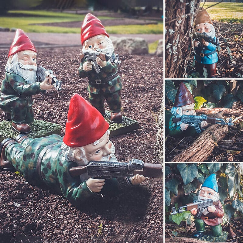 🔥Funny Army Garden Gnome Statue