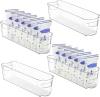 HOOJO Refrigerator Organizer Bins - 8pcs Clear Plastic Bins For Fridge, Freezer, Kitchen Cabinet, Pantry Organization, BPA Free Fridge Organizer, 12.5